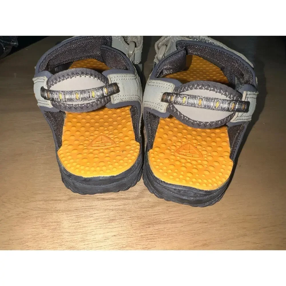 Nike ACG Youth Trail Sandals Gray Orange Hook Loop Outdoor Hiking Size 4Y